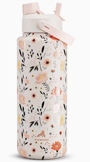 1.18L Pink Floral stainless steel bottle